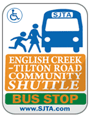Bus Stop Sign English Creek Tilton Road Community Shuttle