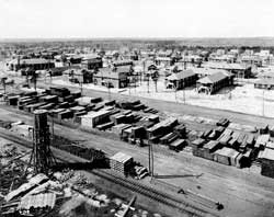 Historic photo of village seen from above