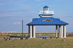 The central pavilion at Oscar E. McClinton, Jr. Waterfront Park.