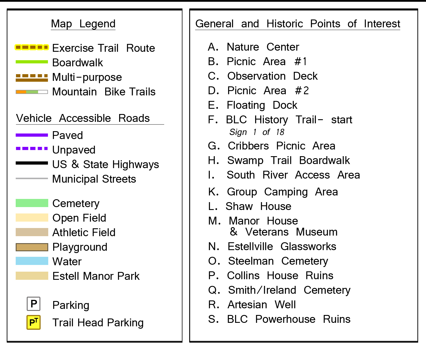 Trails Map Legend