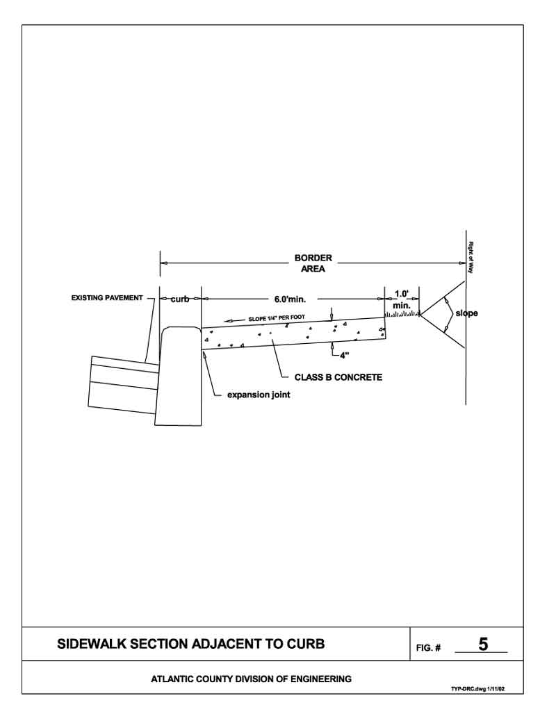 Sidewalk Section Adjacent to Curb - Figure 5